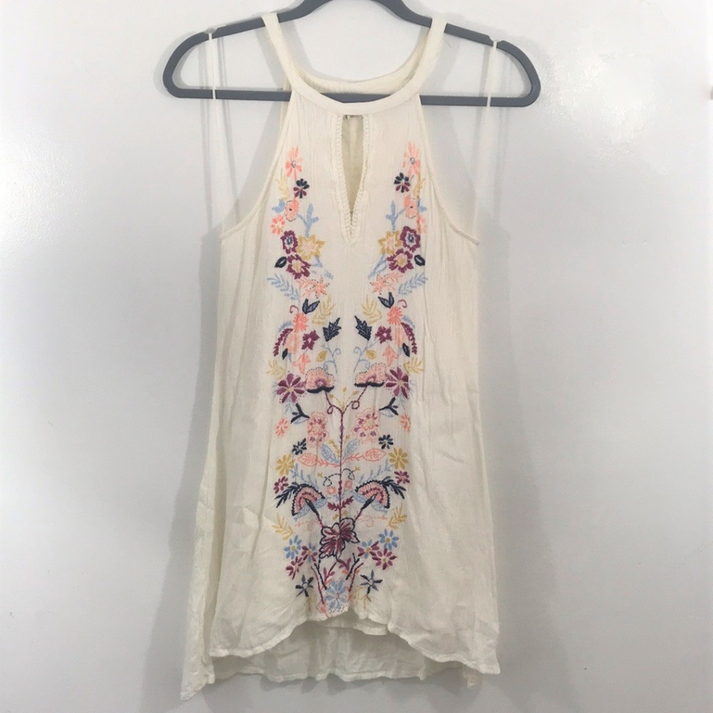 O'Neill White Embroidered Fawn Dress Size Small